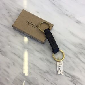 Coach black leather Penelope valet key ring